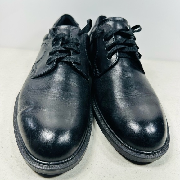 ECCO Men\'s Helsinki 2 leather plain toe derby shoes in black 45-11